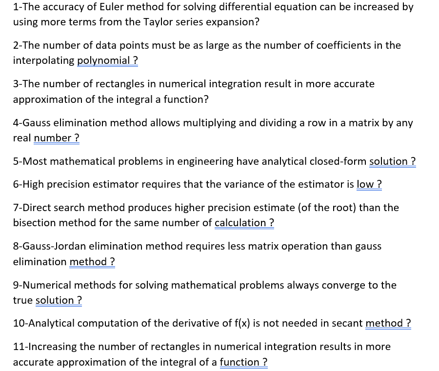 Solved 1-The accuracy of Euler method for solving | Chegg.com