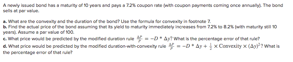 Solved A newly issued bond has a maturity of 10 years and | Chegg.com