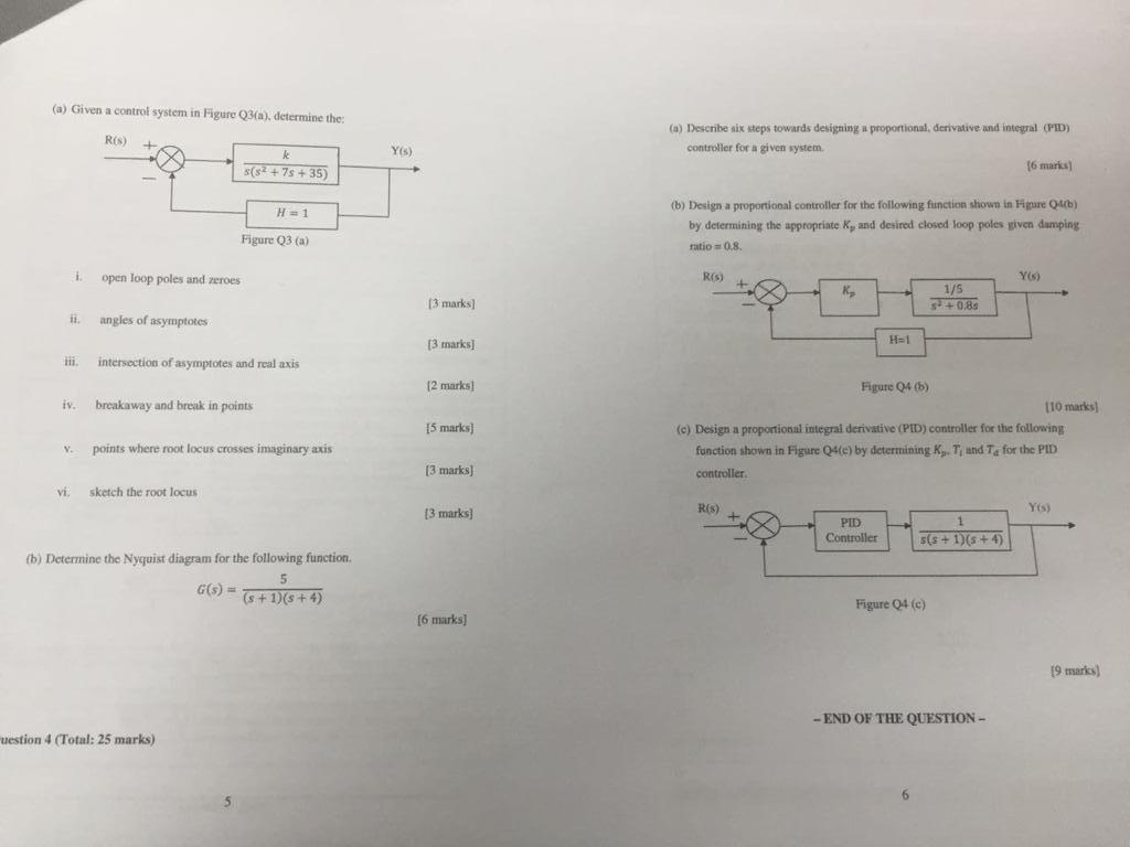 Solved (a) Given a control system in Figure Q3(a), determine | Chegg.com