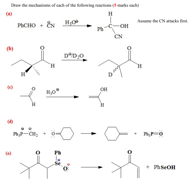 Solved Draw the mechanisms of each of the following | Chegg.com