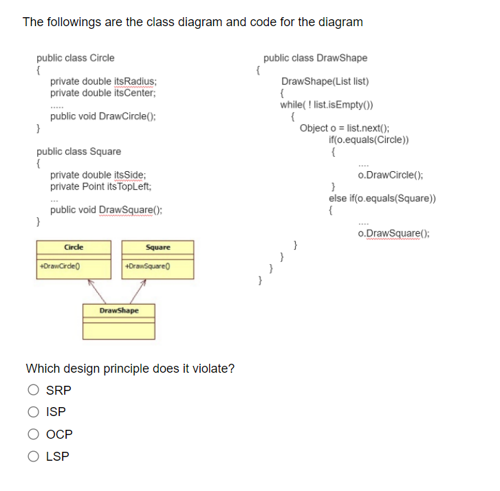 Solved The followings are the class diagram and code for the | Chegg.com