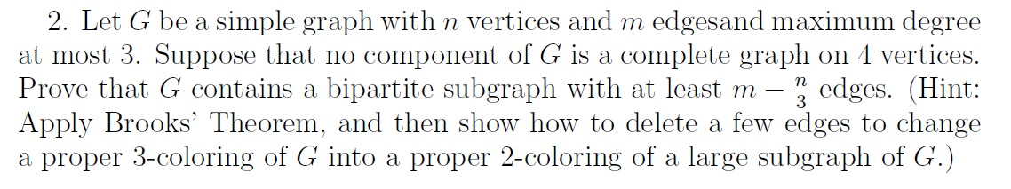 Solved 2. Let G be a simple graph with n vertices and m | Chegg.com