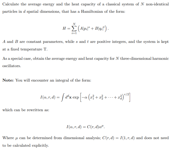 Solved Calculate the average energy and the heat capacity of | Chegg.com