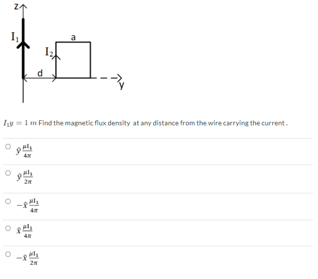 Solved 不 ta I -> Hy = 1 m Find the magnetic flux density at | Chegg.com