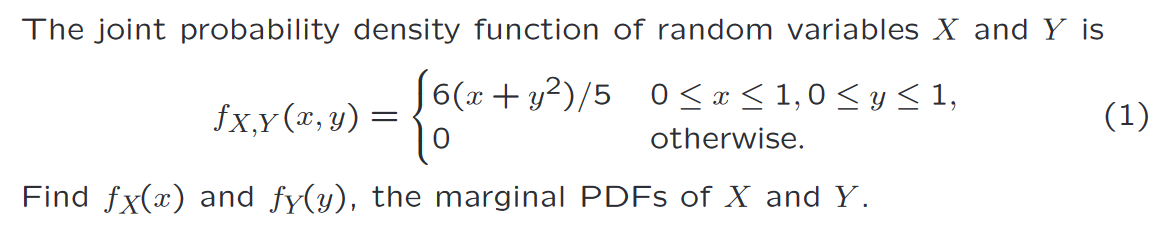 Solved The joint probability density function of random | Chegg.com
