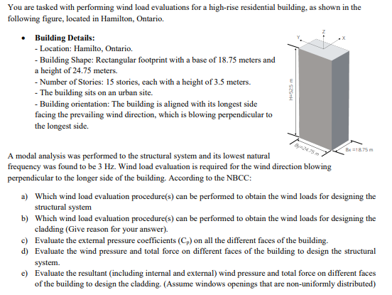 Solved You are tasked with performing wind load evaluations | Chegg.com