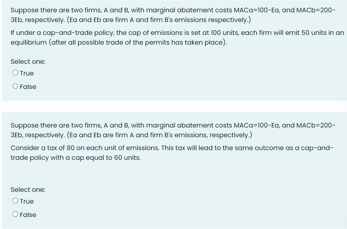 Solved Suppose There Are Two Firms, A And B, With Marginal | Chegg.com