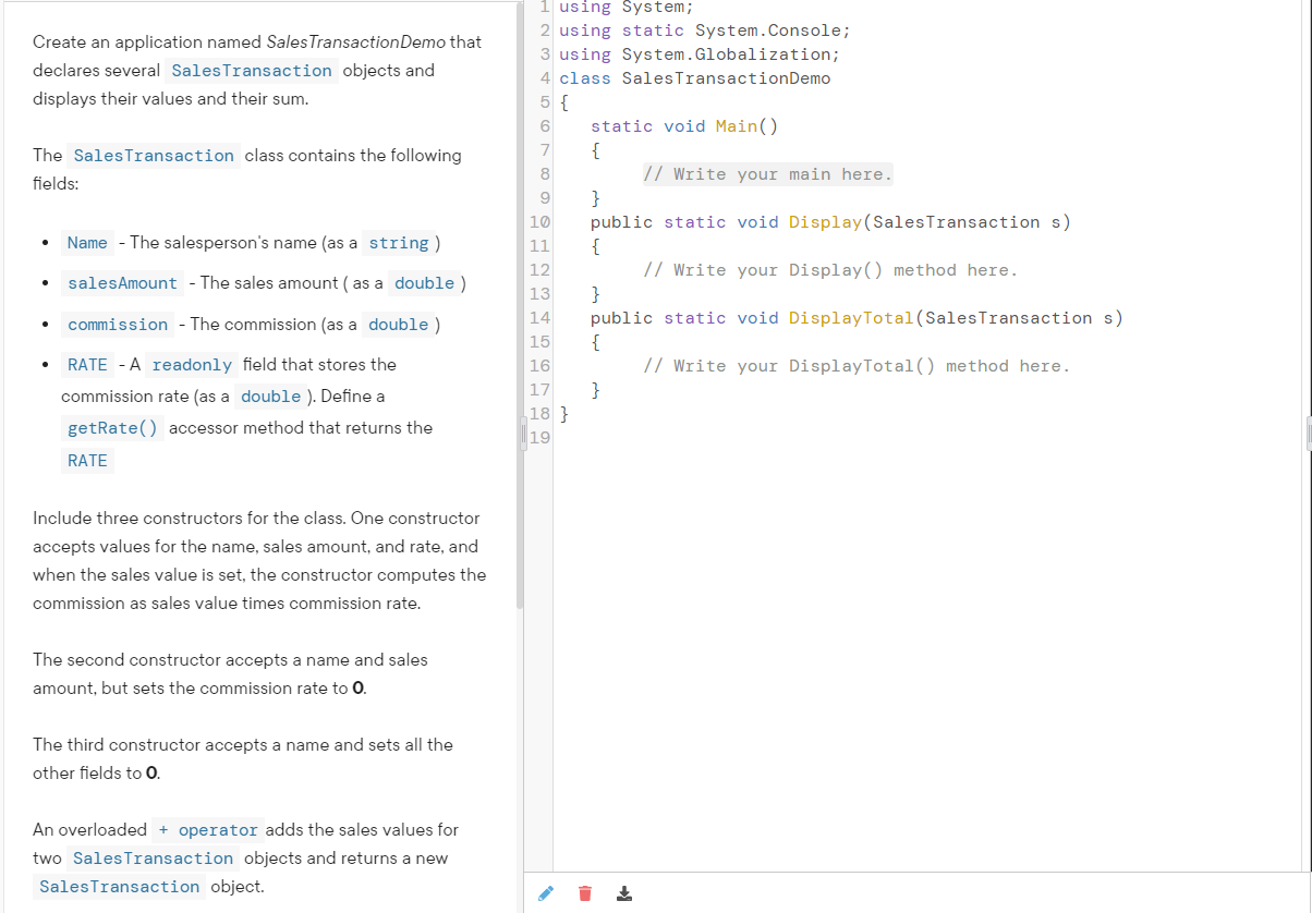 Solved In C# :: In order to prepend the $ to currency | Chegg.com