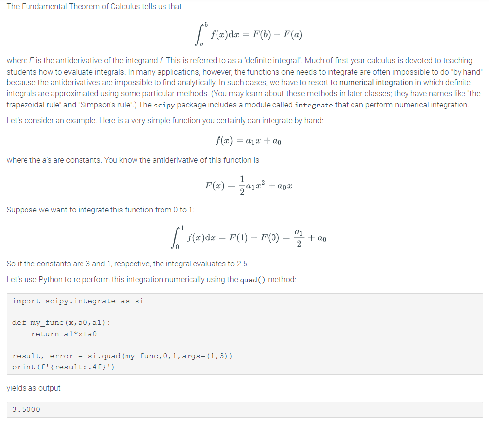 Solved import scipy.integrate as si your code here; | Chegg.com