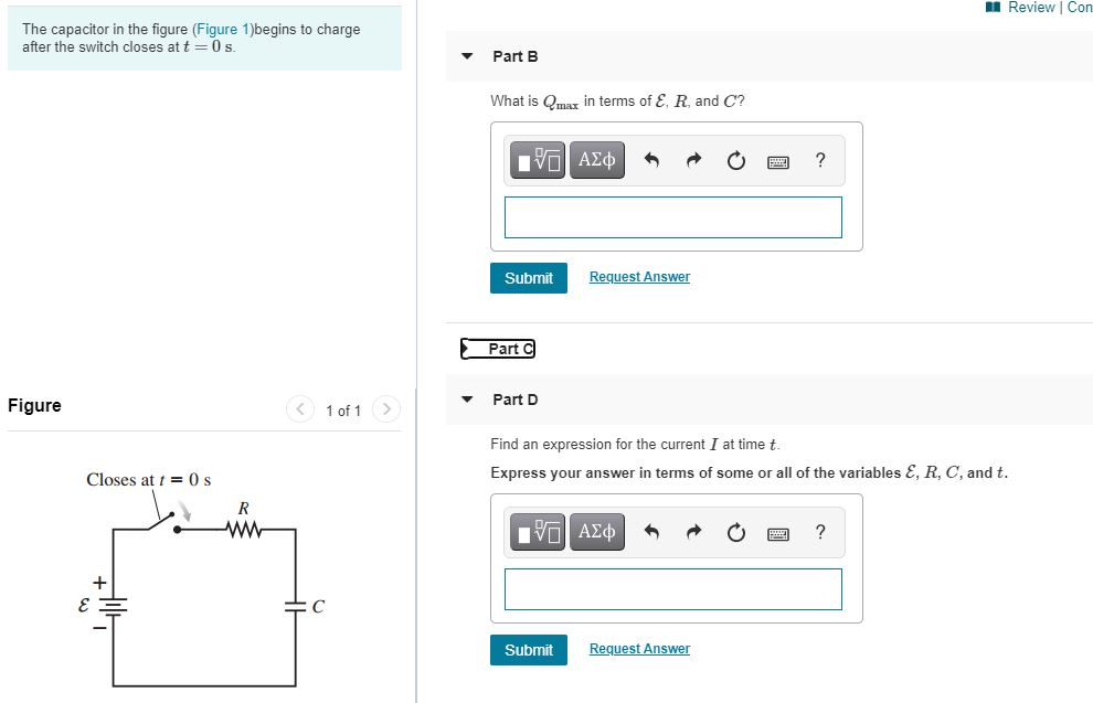 Solved A Review Con The capacitor in the figure (Figure 1) | Chegg.com