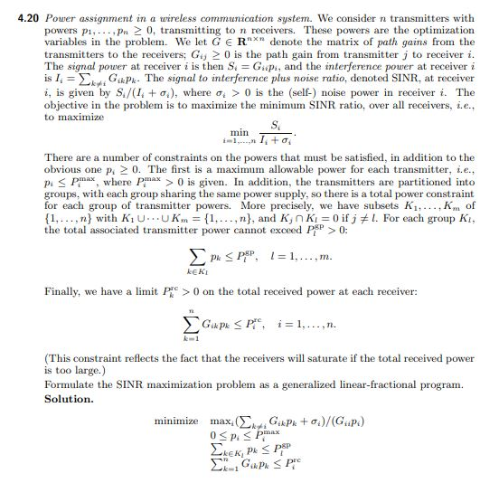 4.20 Power assignment in a wireless communication | Chegg.com