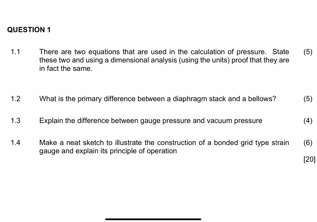 Solved QUESTION 1 1.1 There are two equations that are used