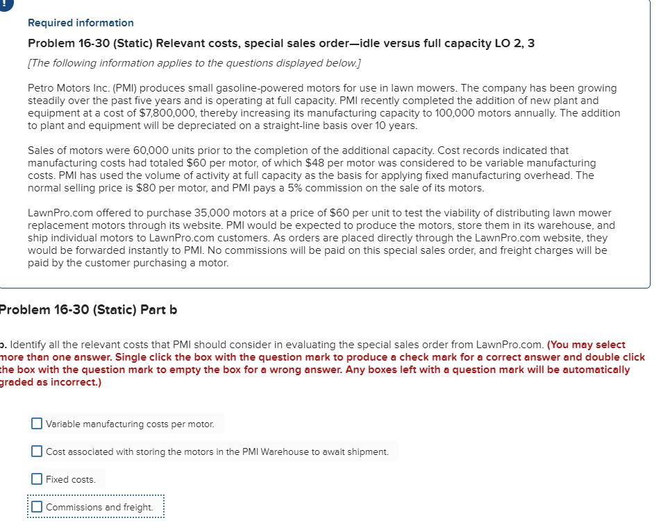 Solved Required information Problem 16-30 (Static) Relevant | Chegg.com