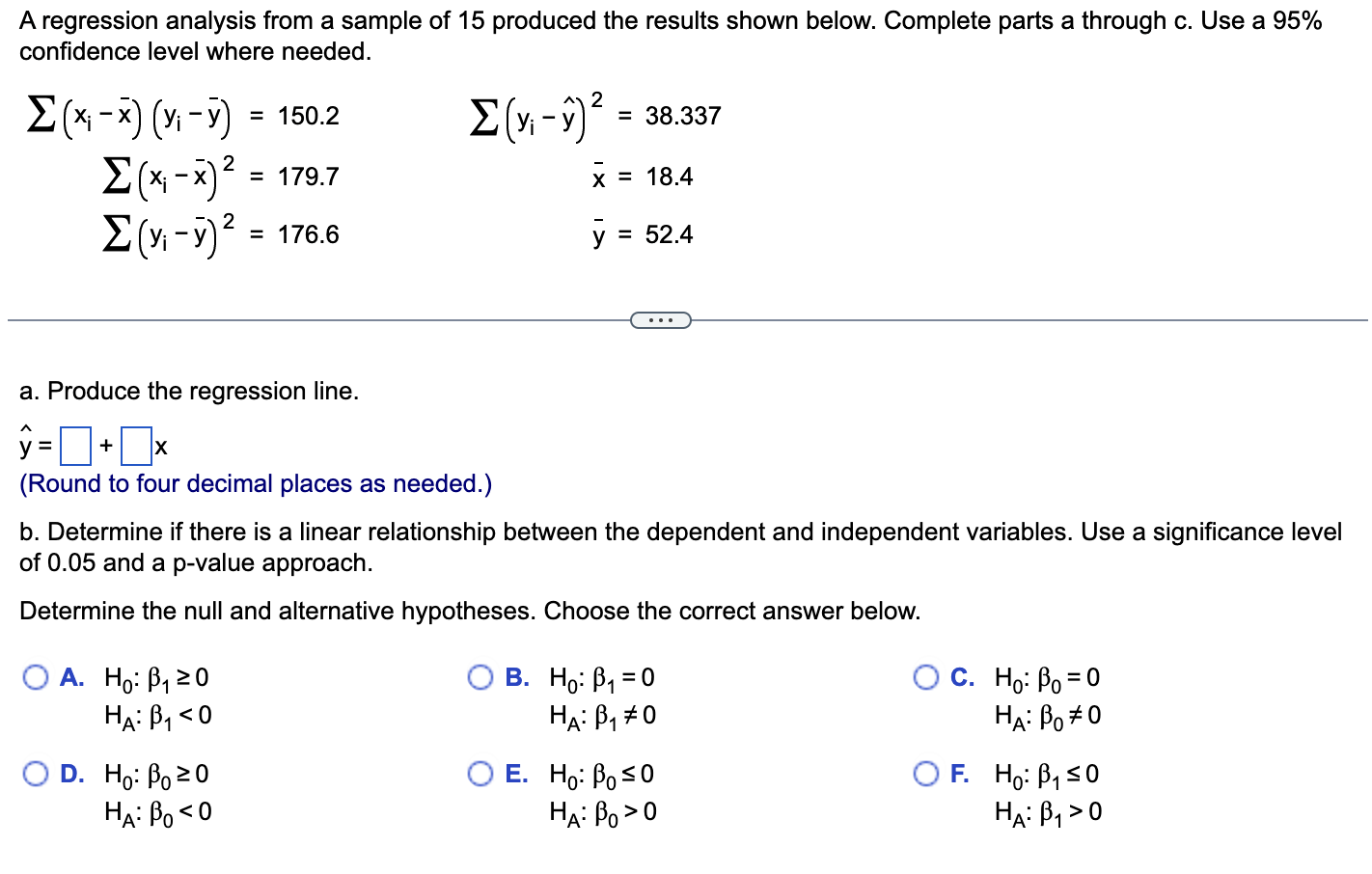 solved-a-regression-analysis-from-a-sample-of-15-produced-chegg