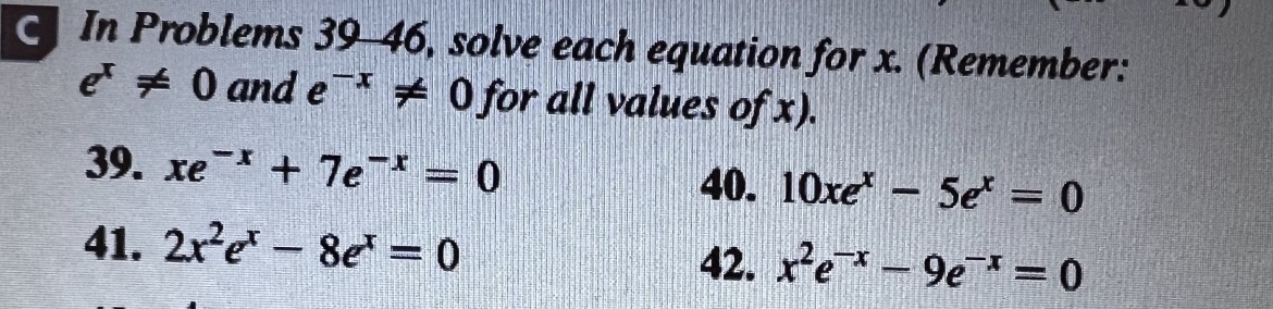 Solved In Problems 39 46, solve each equation for x. | Chegg.com