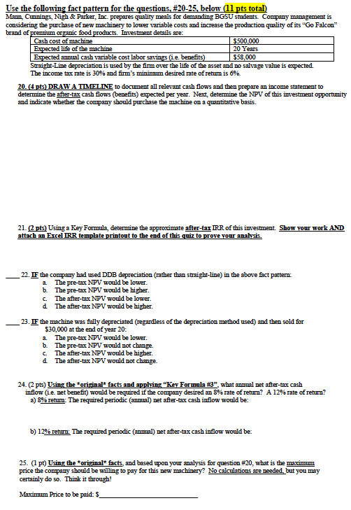 Solved Use the following fact pattern for the questions. | Chegg.com