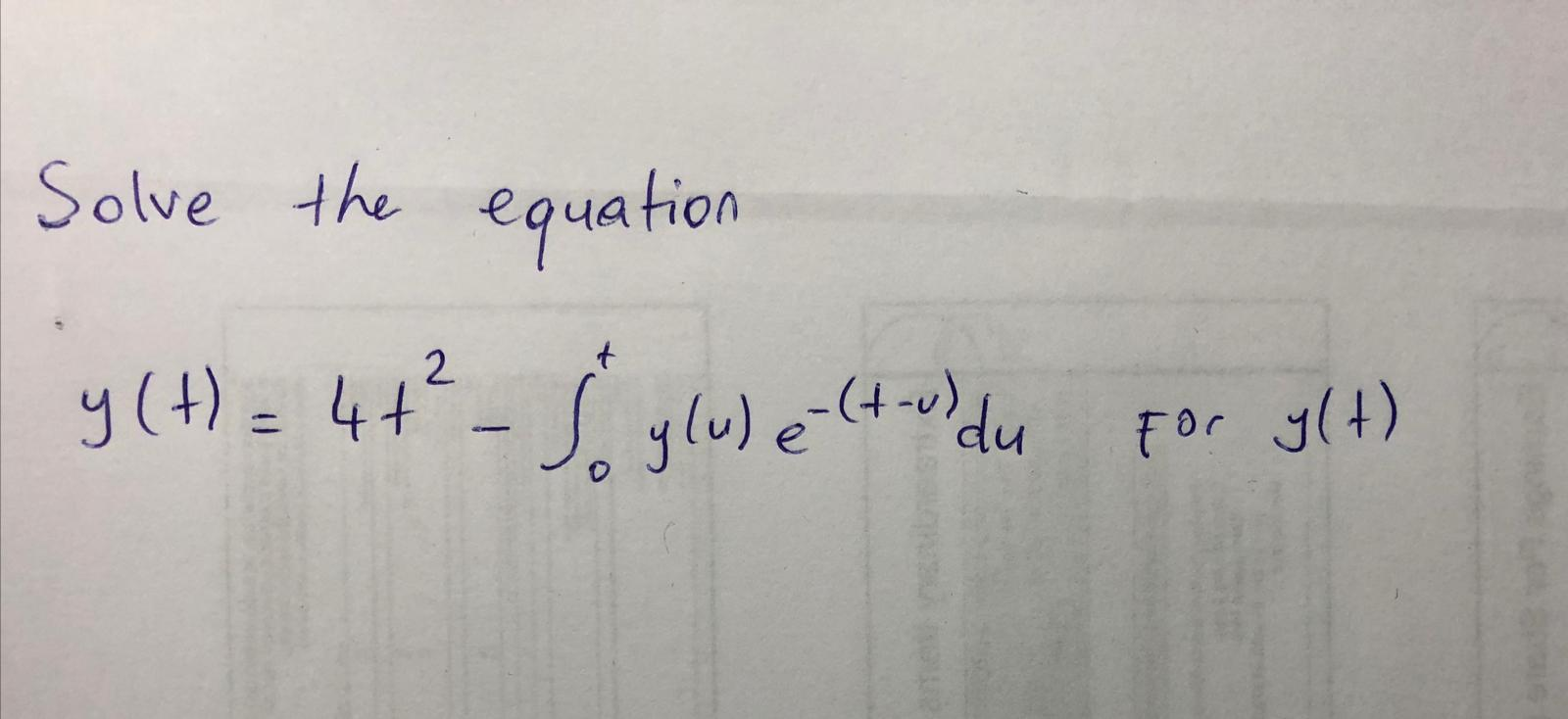 Solved Solve The Equation Y H 4 Jo Glu E 4 U D Chegg Com