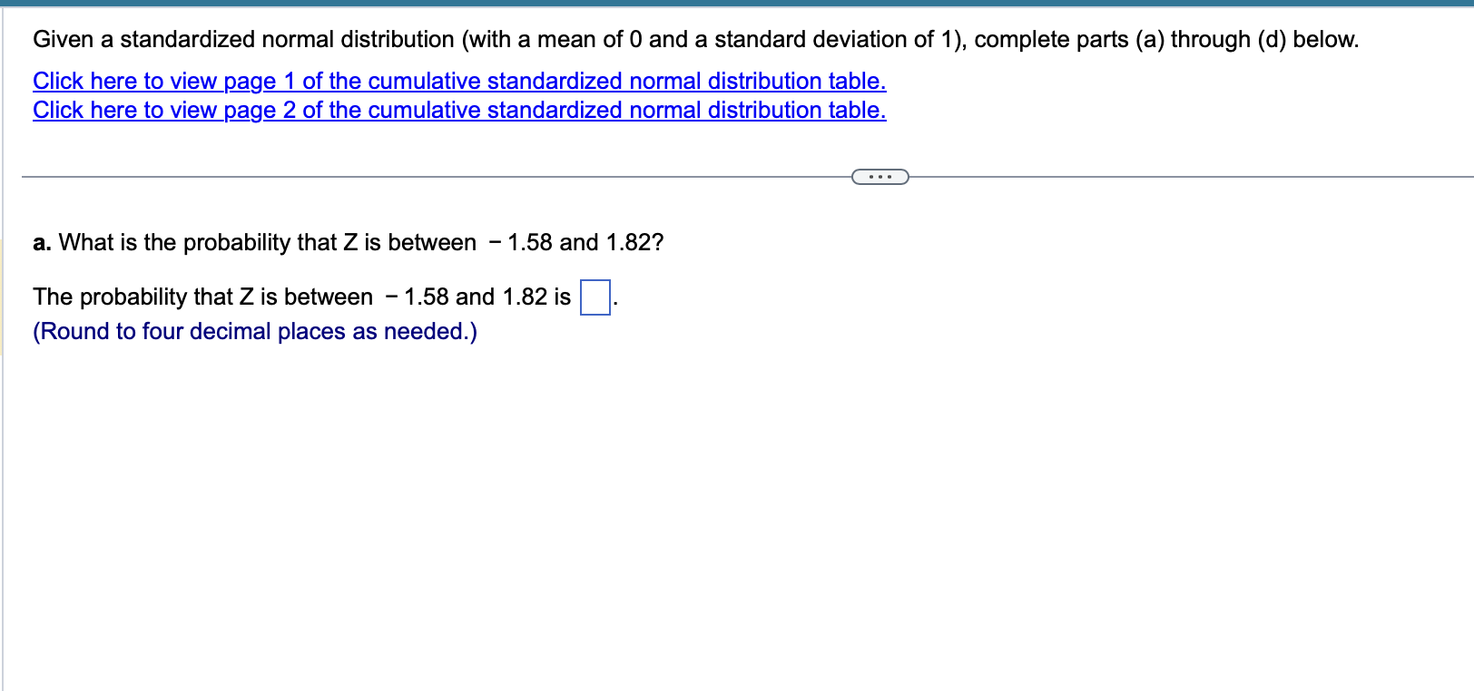 Solved cumulative standardized normal distribution table chegg