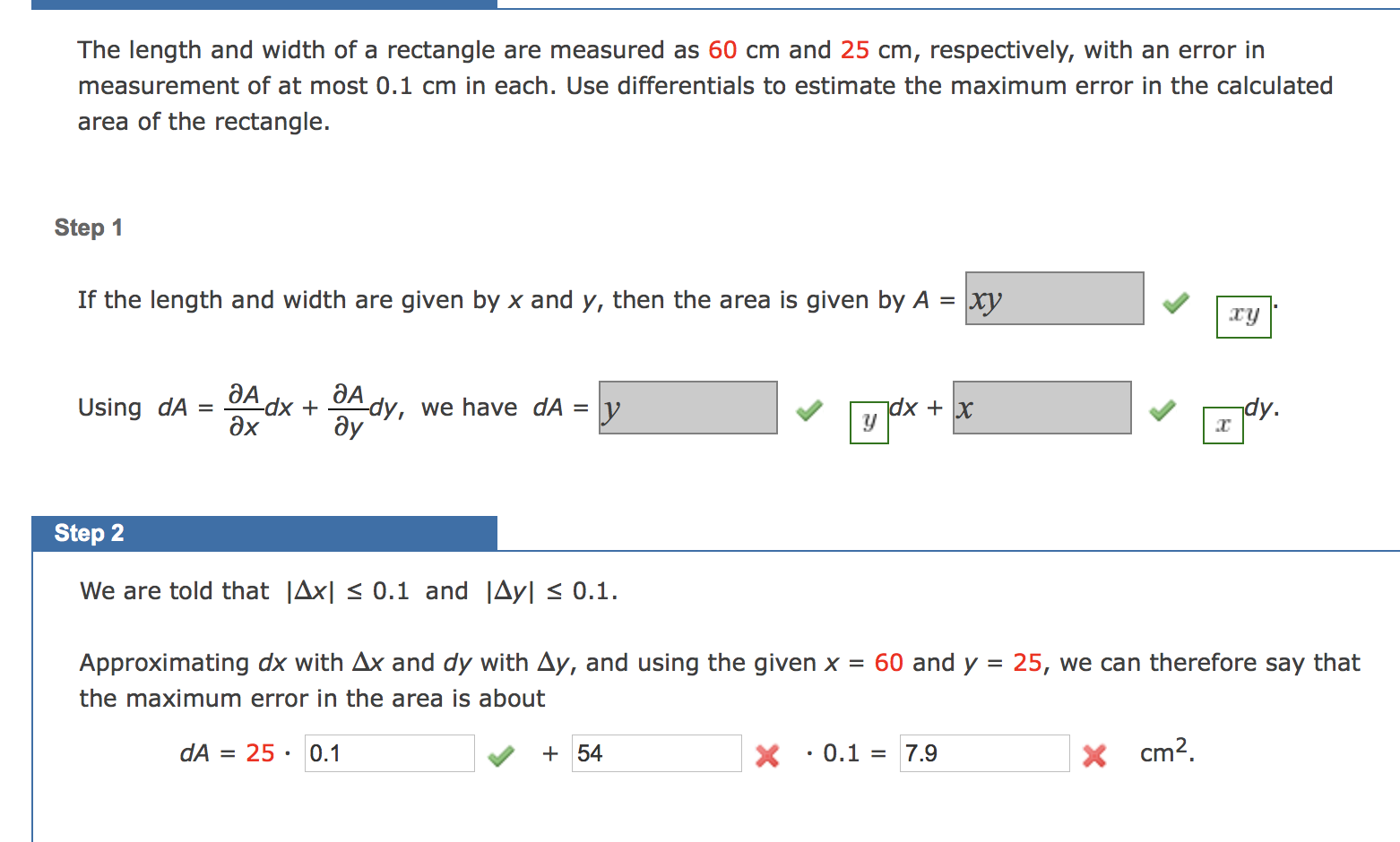 Solved The length and width of a rectangle are measured as