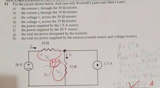 Solved #1 For the circuit shown below, find (use only | Chegg.com