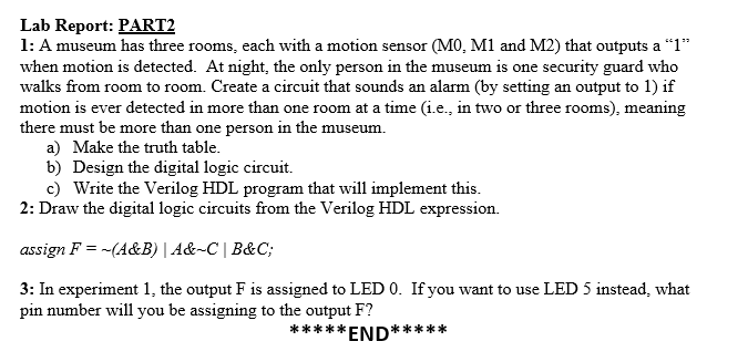Solved Lab Report: PART2 1: A museum has three rooms, each | Chegg.com