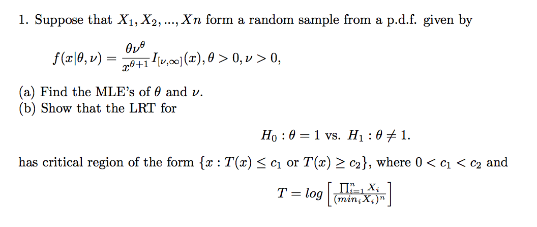 Solved 1 Suppose That X1 X2 Xn Form A Random Samp Chegg Com