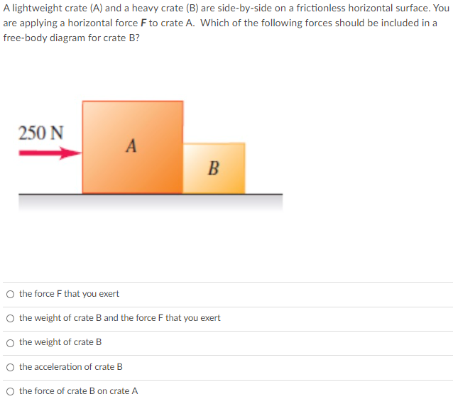 Solved A Lightweight Crate (A) And A Heavy Crate (B) Are | Chegg.com