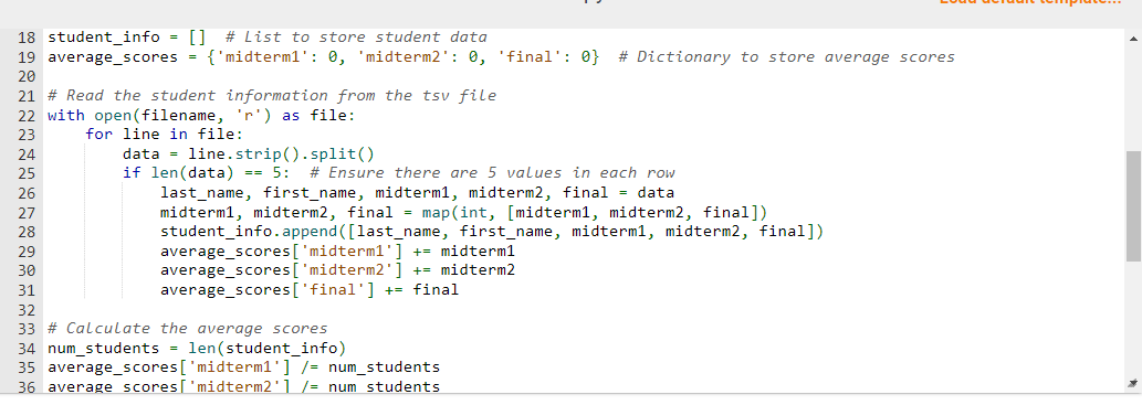 Solved Write a program that reads the student information | Chegg.com