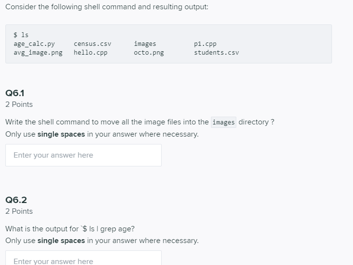 Solved Consider the following shell command and resulting | Chegg.com