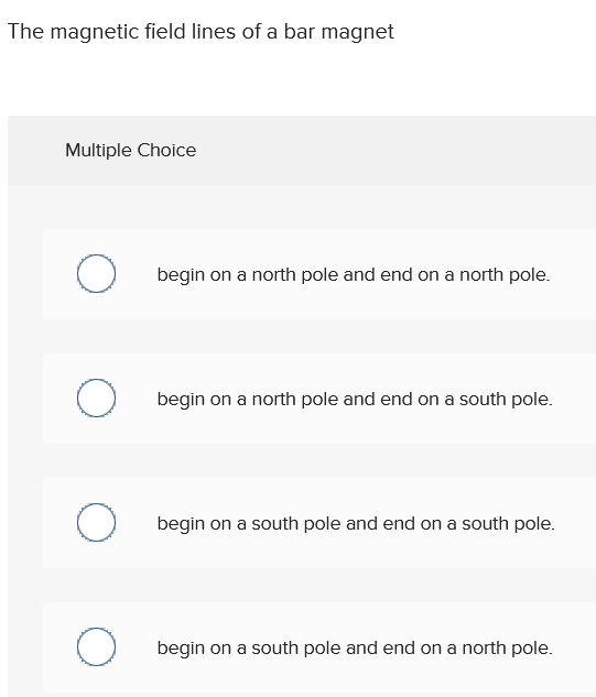 Solved The magnetic field lines of a bar magnet Multiple | Chegg.com