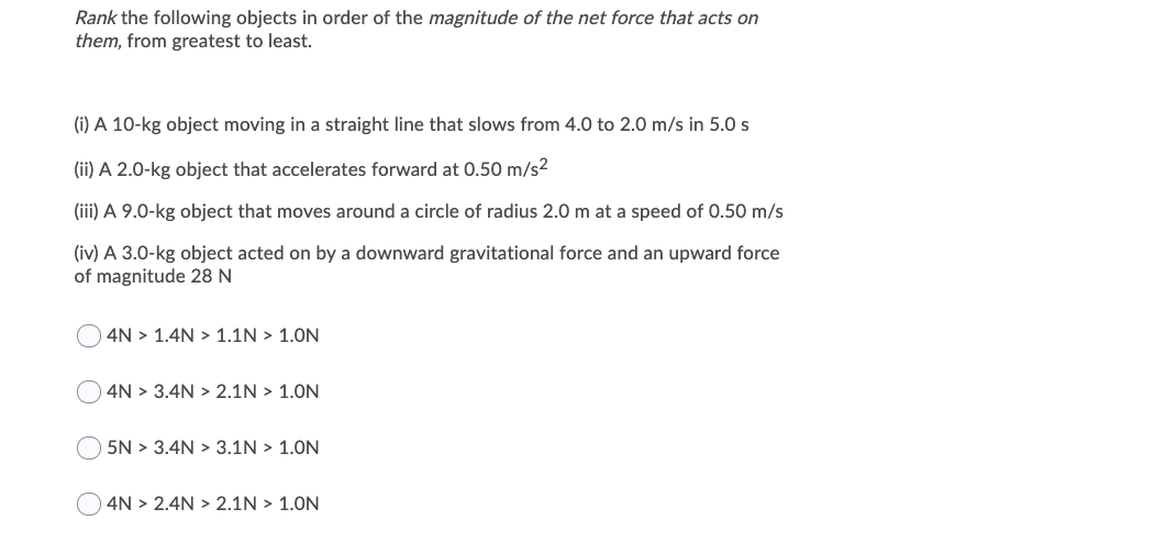 Solved Rank the following objects in order of the magnitude | Chegg.com