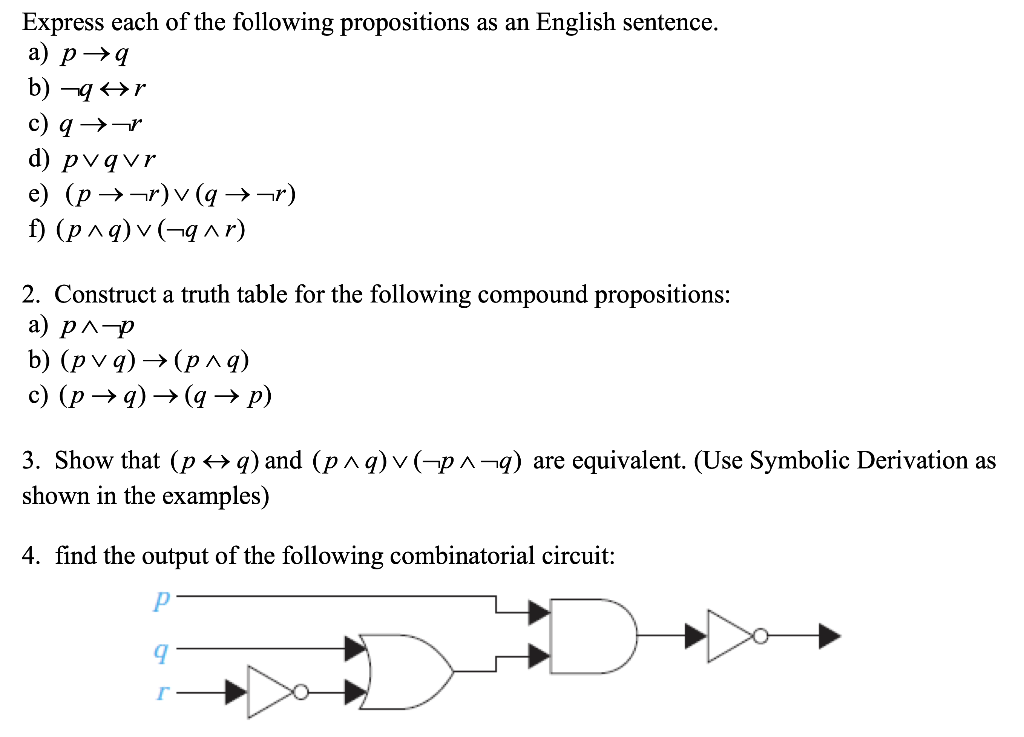 Solved Express Each Of The Following Propositions As An | Chegg.com