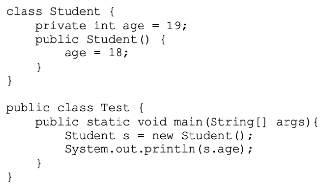 Solved = class Student { private int age = 19; public | Chegg.com