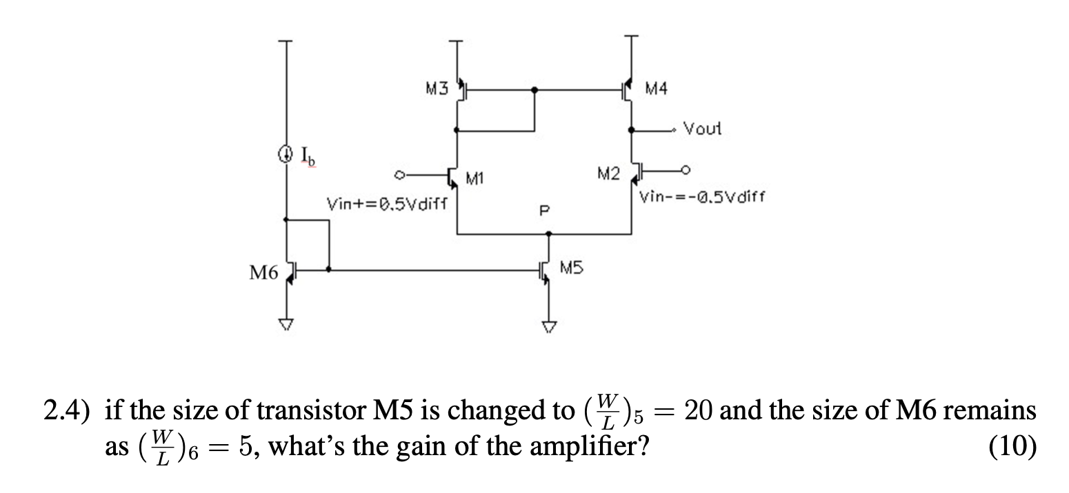 Solved 2. Design Parameters Of The Amplifier Shown On The | Chegg.com