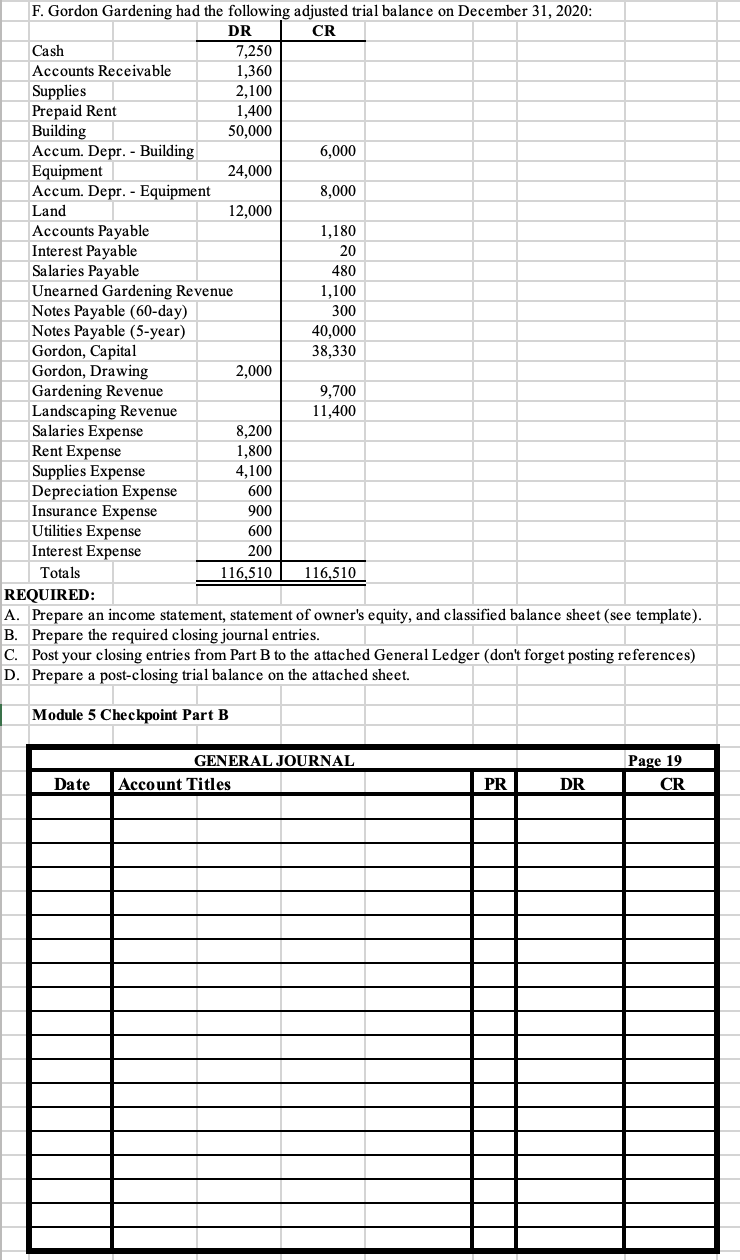 Solved Module 5 Checkpoint Part A (See Template) F. Gordon | Chegg.com