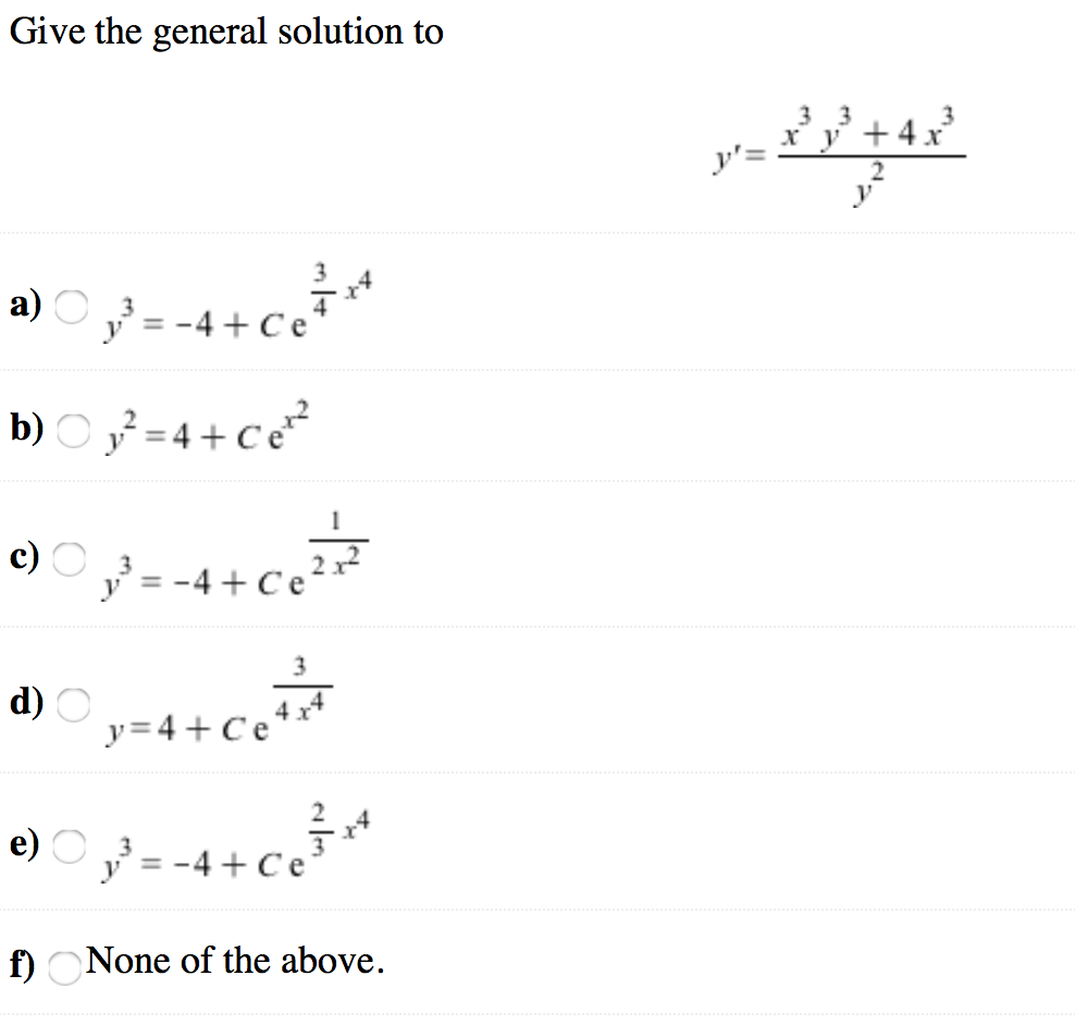 Solved Give The General Solution To Y A C 4 6 Chegg Com
