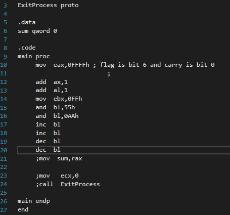 Using the code below: Show the Carry and Z flags | Chegg.com