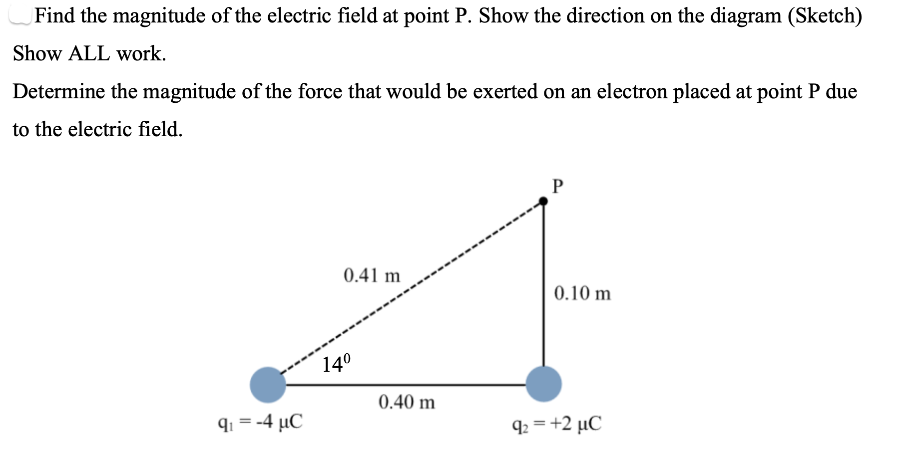 Solved Find the magnitude of the electric field at point P. | Chegg.com