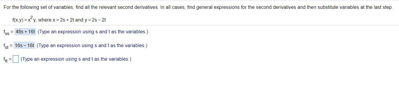 Solved For the following set of variables, find all the | Chegg.com