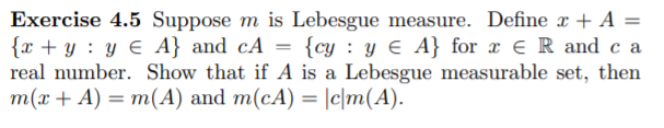 Solved Exercise 4.5 Suppose m is Lebesgue measure. Define x | Chegg.com