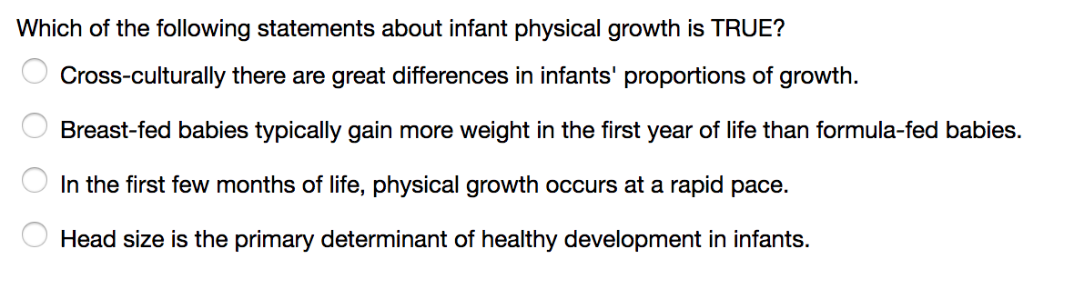 Which Of The Following Statements About Physical Fitness Is True Solved Which of the following statements about infant | Chegg.com
