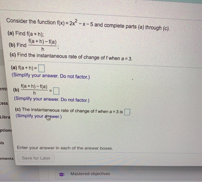 Solved Consider the function f(x) 2x-x-5 and complete parts | Chegg.com