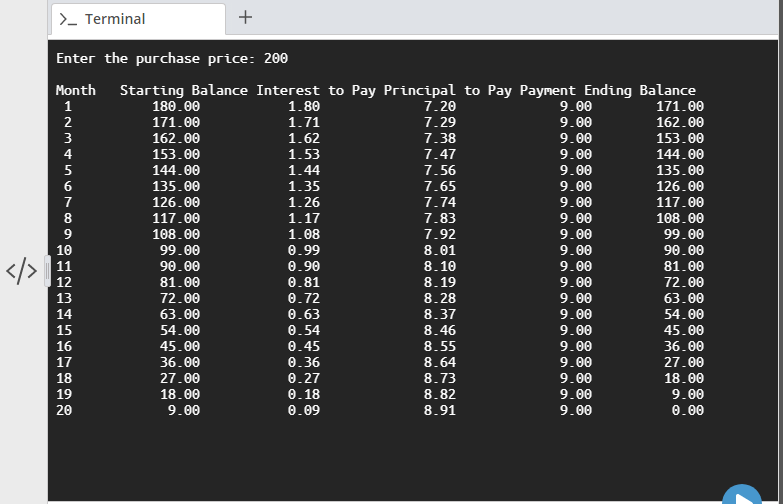 Solved Code is written in Python. The credit plan at TidBit | Chegg.com
