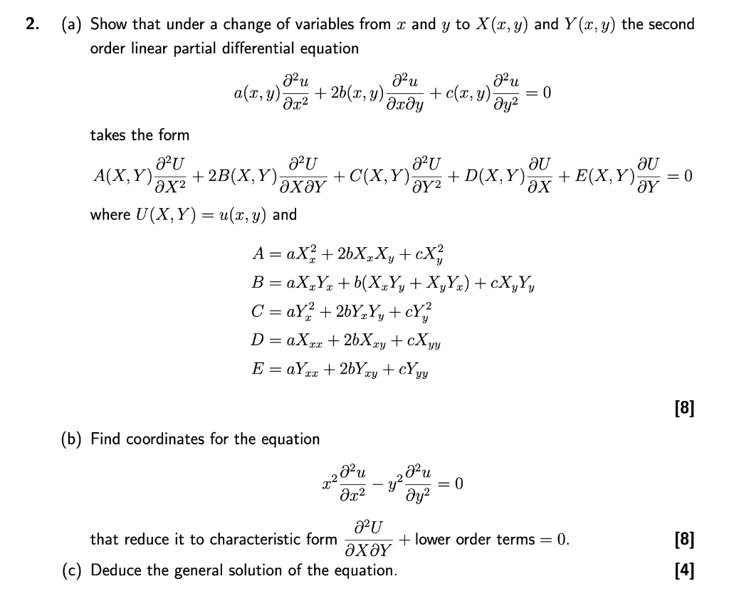 Solved (a) Show that under a change of variables from x and | Chegg.com