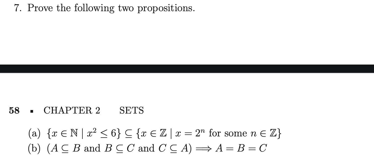 Solved 7. Prove the following two propositions. 58 CHAPTER 2 | Chegg.com