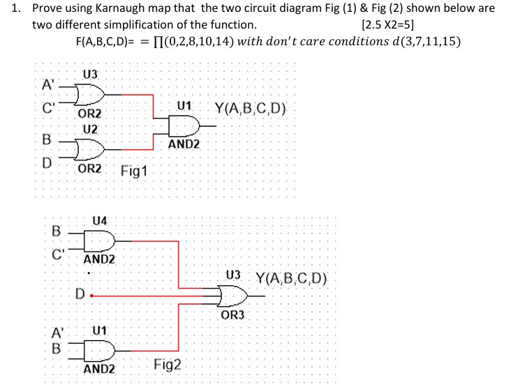 Solved Prove using Karnaugh map that the two circuit diagram | Chegg.com