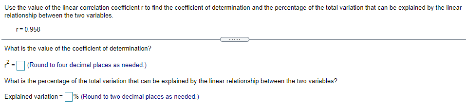 Solved Use the value of the linear correlation coefficient r | Chegg.com