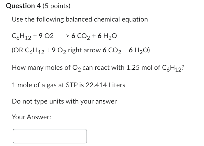 Solved Question 4 (5 points) Use the following balanced | Chegg.com