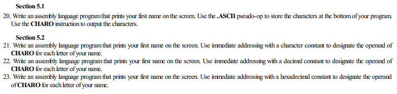 Solved Section 5.1 20. Write an assembly language program | Chegg.com
