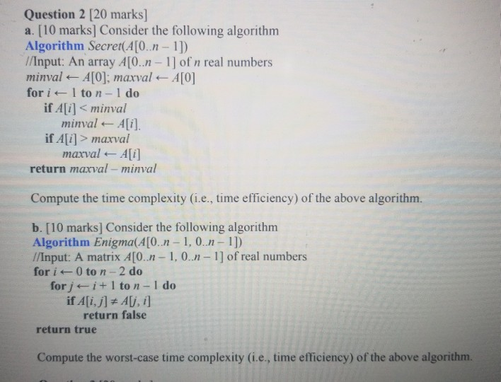 Question 2 20 Marks A 10 Marks Consider The Chegg 